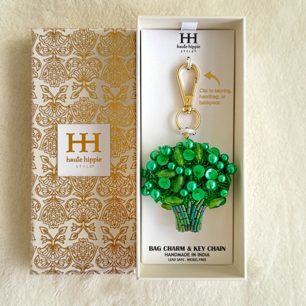 Haute Hippie Beaded Broccoli Bag Charm
